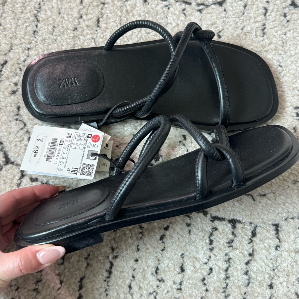 Zara black strappy sandal